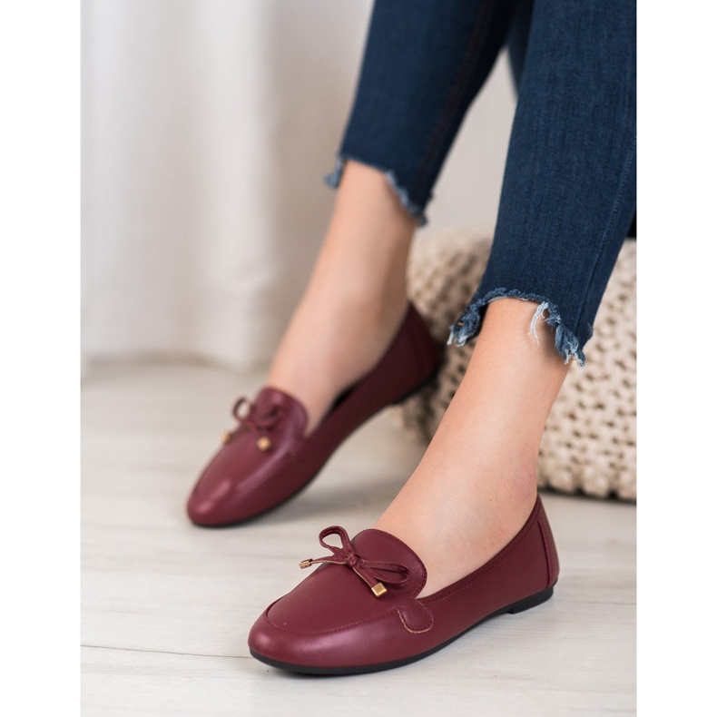 Clowse Bailarinas elegantes cor de vinho vermelho 1