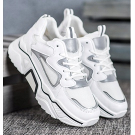 Weide Tênis elegantes com malha branco 2 Weide Tênis elegantes com malha branco 2