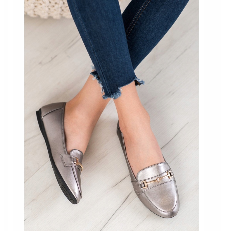 Clowse Calçado de couro ecológico elegante cinza 1