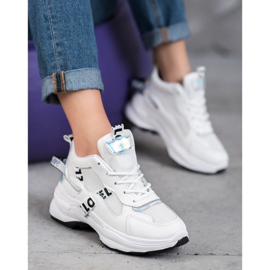 Weide Tênis elegantes com inscrições branco 1 Weide Tênis elegantes com inscrições branco 1