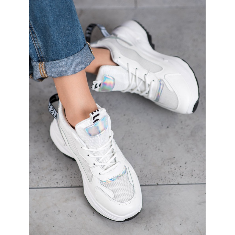 Weide Tênis elegantes com inscrições branco 2 Weide Tênis elegantes com inscrições branco 2