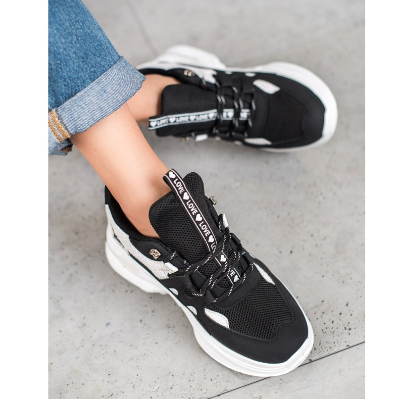 Weide Tênis de amor da moda preto 1