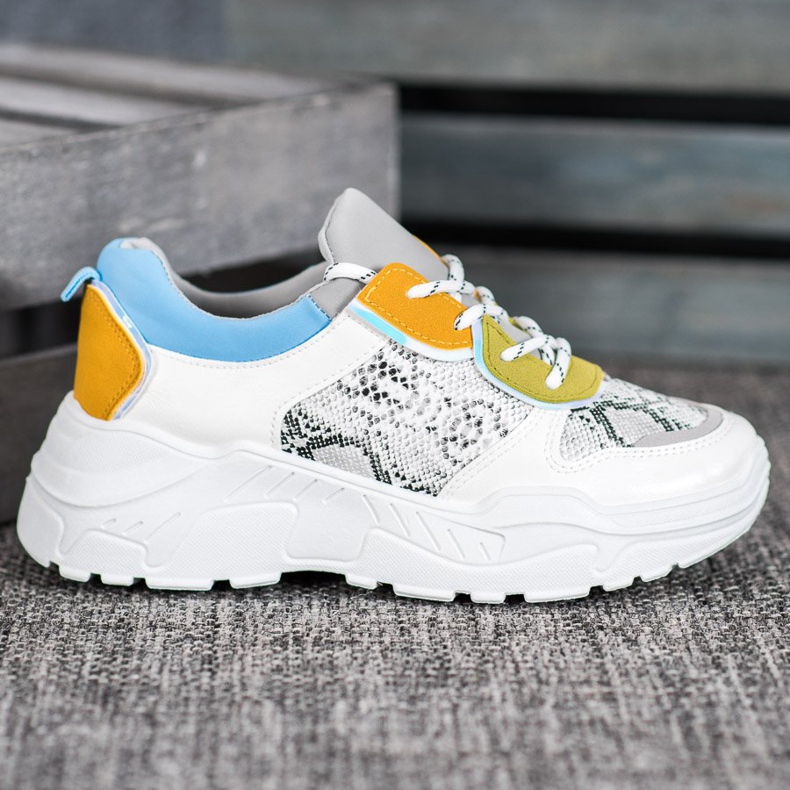 SHELOVET Tênis da moda branco multicolorido 2