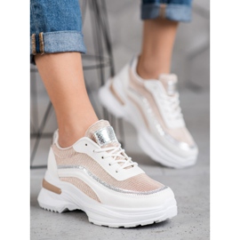 SHELOVET Calçados Esportivos da Moda branco marrom 1