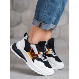 SHELOVET Tênis Com Malha branco preto 1