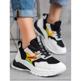 SHELOVET Tênis Com Malha branco preto 2