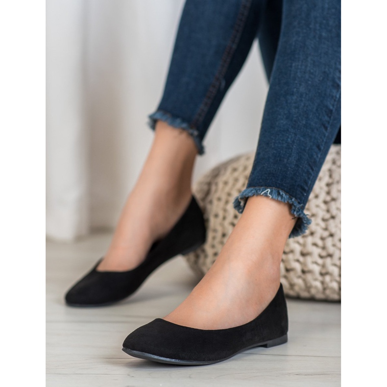 Best Shoes Bailarinas de camurça preto 1
