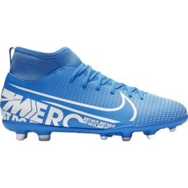 Chuteiras Nike Mercurial Superfly 7 Club FG / MG Jr AT8150-414 azul 6 Chuteiras Nike Mercurial Superfly 7 Club FG / MG Jr AT8150-414 azul 6