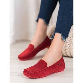 Mocassins de couro VINCEZA clássicos vermelho 1