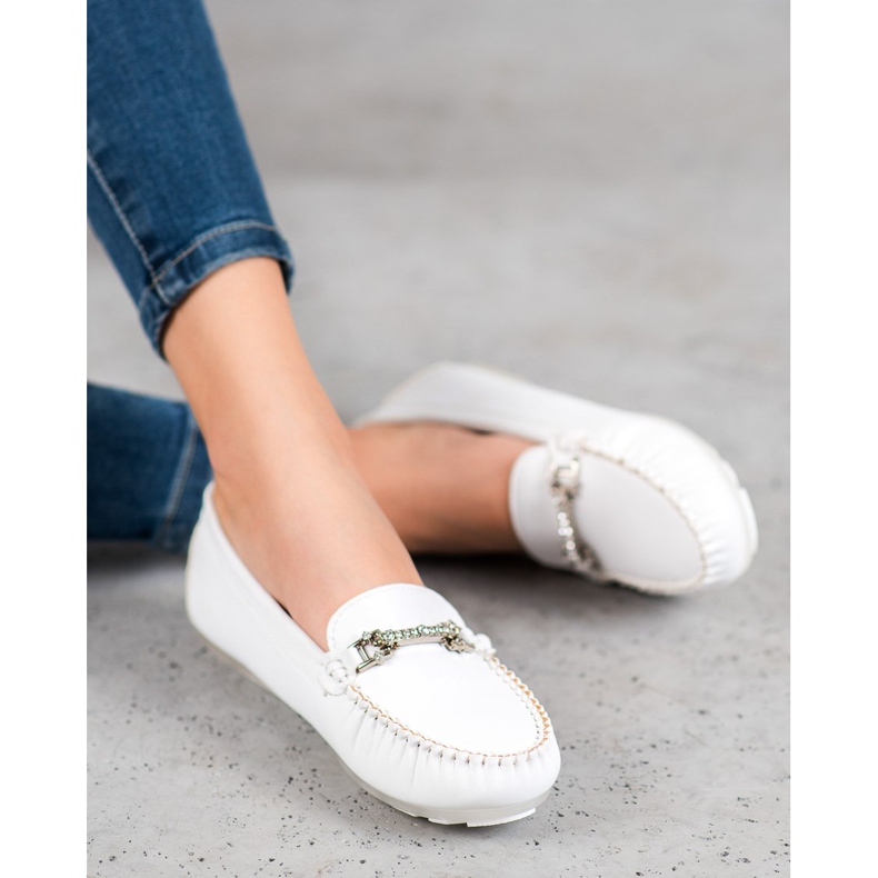 Fama Mocassins Com Zircônia Cúbica branco 1 Fama Mocassins Com Zircônia Cúbica branco 1