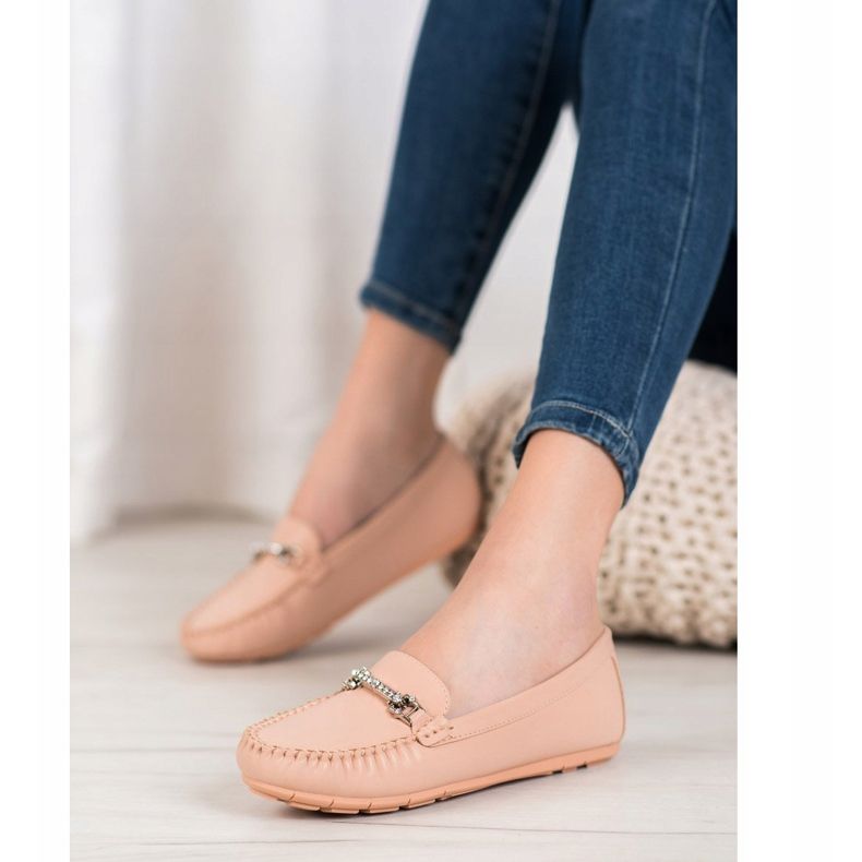 Fama Mocassins Com Zircônia Cúbica rosa 2