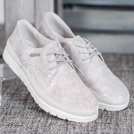 Filippo Brogues de couro na plataforma cinza 2