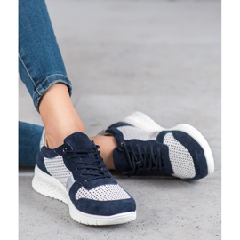 Filippo Sapatos de couro com efeito holo branco azul marinho cinza 1