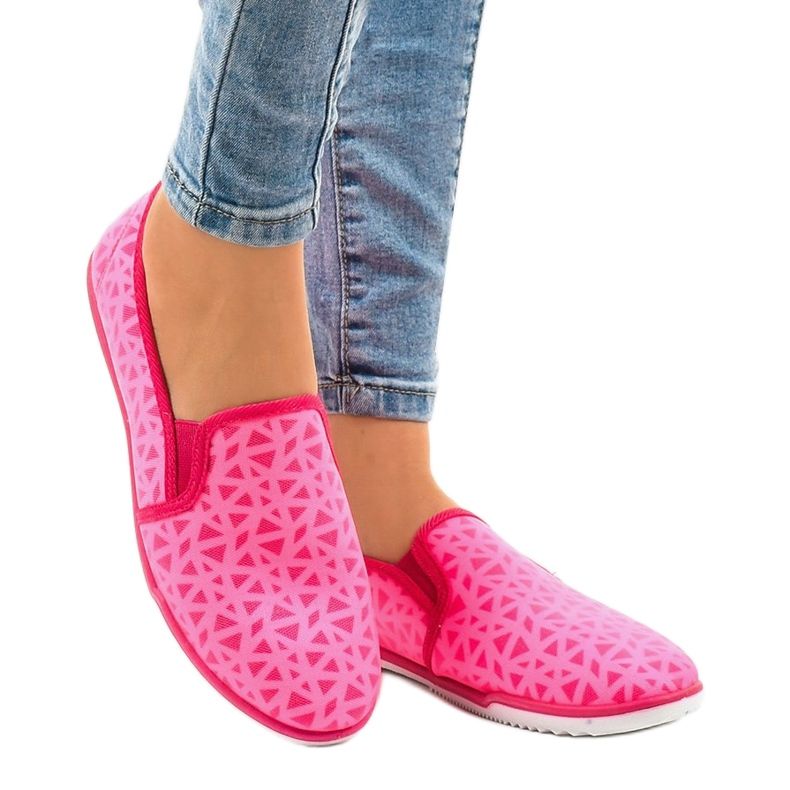 Tênis de lycra rosa HB-5 slip-on 1 Tênis de lycra rosa HB-5 slip-on 1