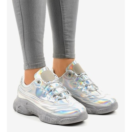 Tênis prateado Z-9781 cinza 1