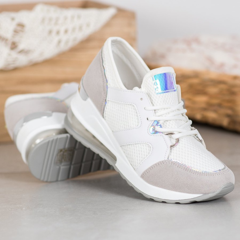 Weide Calçados Esportivos Brancos Com Brilho 1