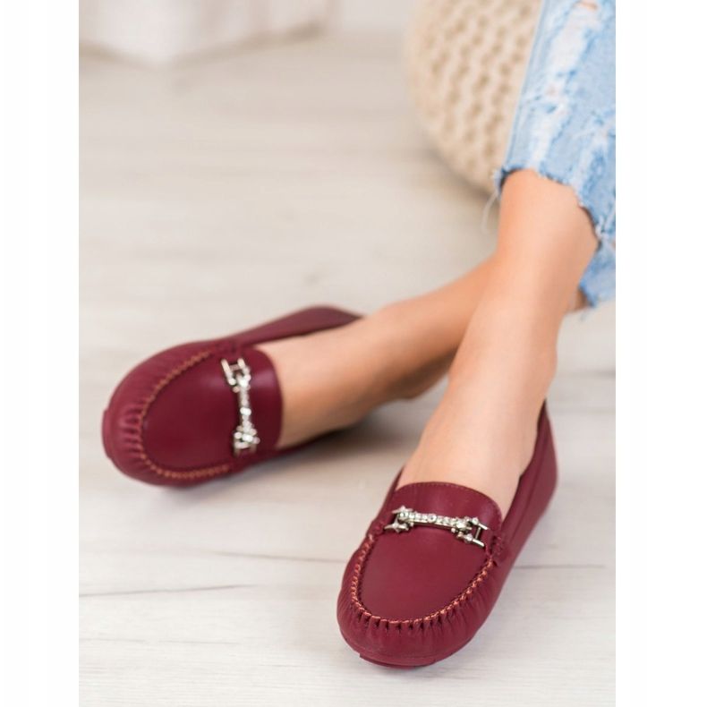 Fama Mocassins Com Zircônia Cúbica vermelho 1