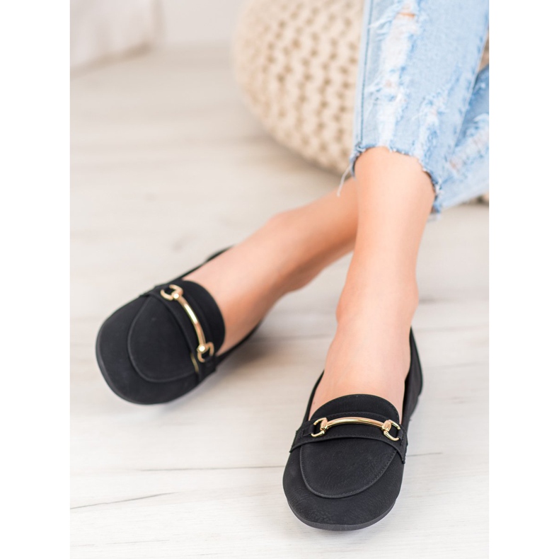 Nio Nio Mocassins elegantes com couro ecológico preto 1