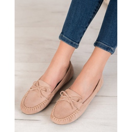 SHELOVET Mocassins casuais com arco castanho 2
