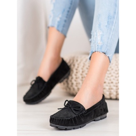 Filippo Mocassins pretos de couro 1