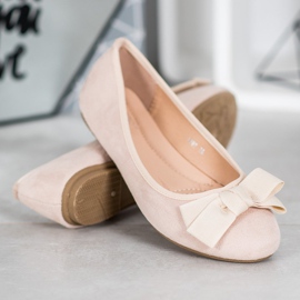 Clowse Bailarinas elegantes com um arco castanho 1