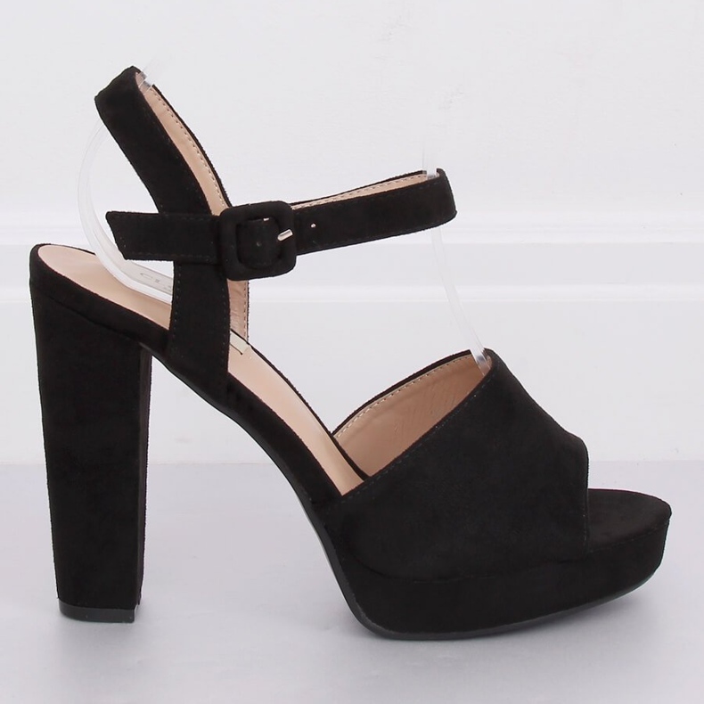 Sandálias pretas de salto alto 9R16 pretas preto 1