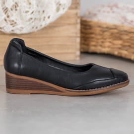 Vinceza Bombas casuais de cunha preto 1