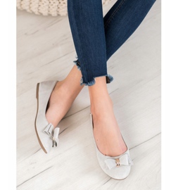 Bailarinas elegantes com um arco VINCEZA cinza 2