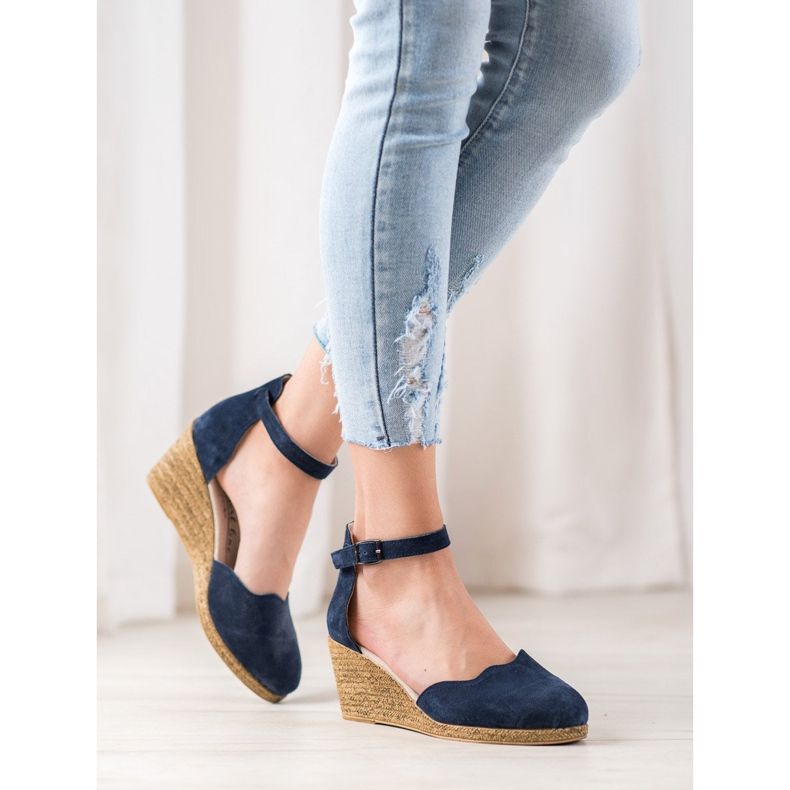 Filippo Sapatos de couro em cunha azul marinho azul 1