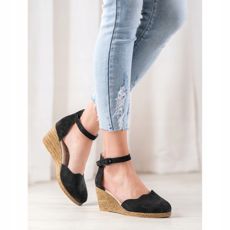 Filippo Sapatos de couro em cunha preto 1