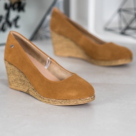 Filippo Bombas de cunha de couro marrom 1