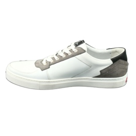Sapatos desportivos em pele Badura 3361 branco preto cinza 5
