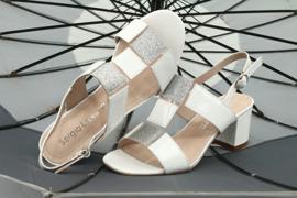 Sandálias de salto baixo Sergio Leone SK910 branco cinza 5