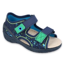 Sapatos infantis Befado pu 065X131 azul marinho azul verde 1