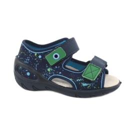 Sapatos infantis Befado pu 065X131 azul marinho azul verde 2