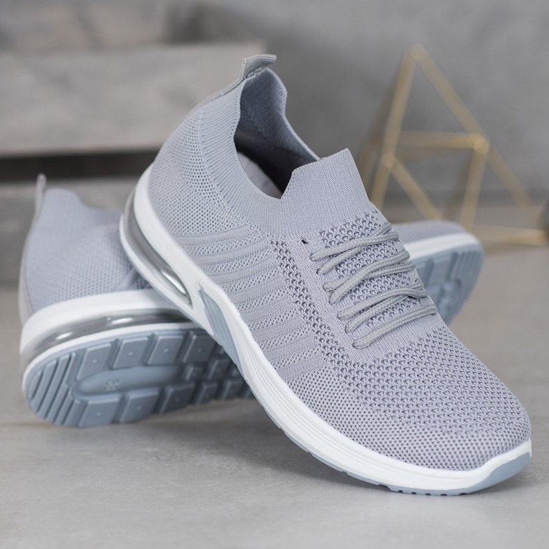 SHELOVET Sapatos Têxteis Cinzentos na Plataforma cinza 1