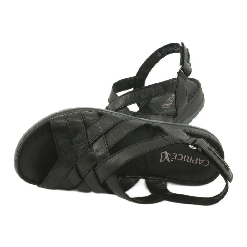 Sandálias de couro confortáveis ​​Caprice 28152 preto 5
