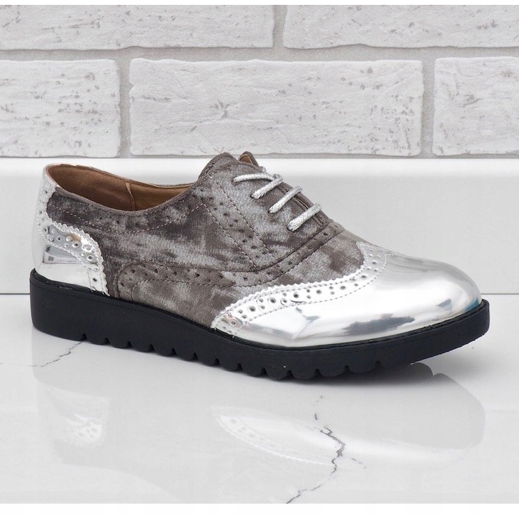 Sapatos de camurça vermelha TL-62 cinza 1