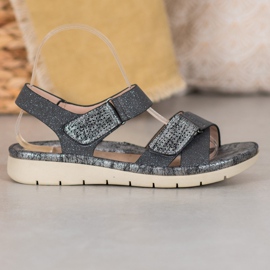 Sandálias de velcro VINCEZA preto cinza 1
