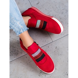 Ideal Shoes Tênis com zíper vermelho 1