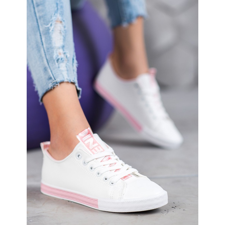 SHELOVET Tênis com couro ecológico legal branco 1