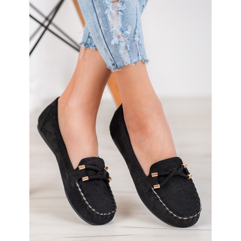 Nio Nio Mocassins elegantes de camurça preto 1