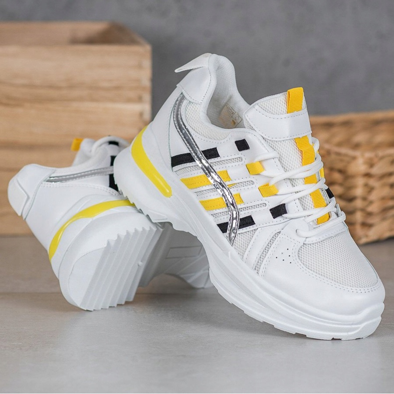 SHELOVET Calçados esportivos elegantes na plataforma branco 1