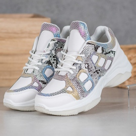 Bona Tênis com inserções coloridas branco multicolorido 1 Bona Tênis com inserções coloridas branco multicolorido 1