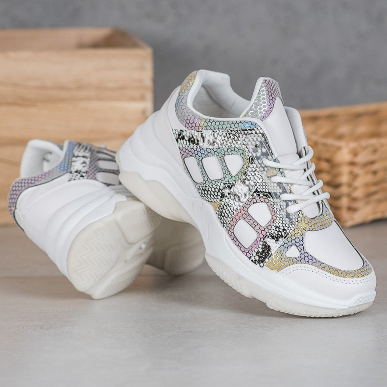 Bona Tênis com inserções coloridas branco multicolorido 2 Bona Tênis com inserções coloridas branco multicolorido 2