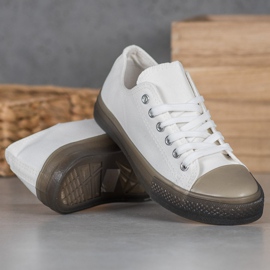 SHELOVET Tênis Com Sola Colorida branco 2