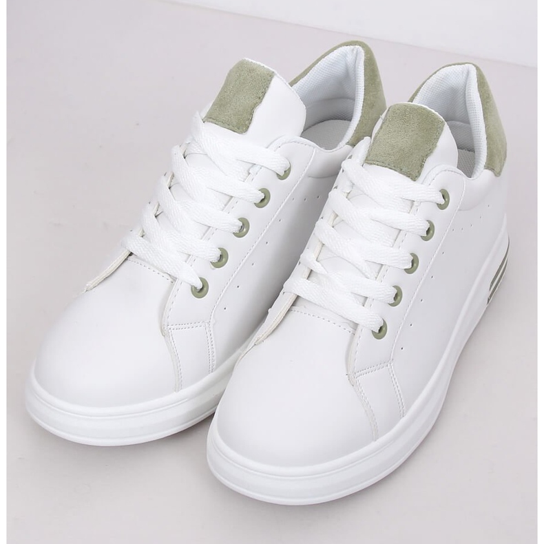 Tênis feminino branco L8035 verde 1