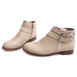 Botas Openwork com zíper H208 Beige bege 1