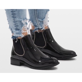 Botas de couro preto BO-237 # 2