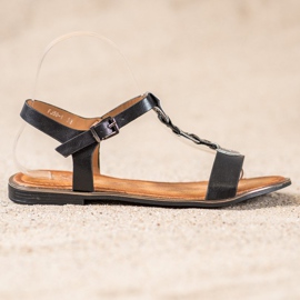 Small Swan Sandálias Pretas Confortáveis preto 2